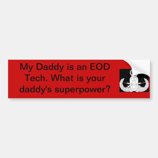 Vaderschap EOD Superkracht Bumpersticker (Voorkant)