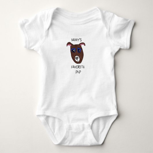 "Vaderschap Favoriete Pup" Baby Bodysuit (Voorkant)