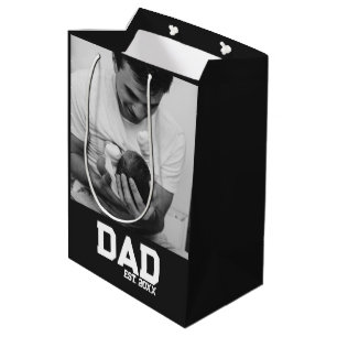 Vaderschap foto zwart-wit jaar Vaderdag Medium Cadeauzakje