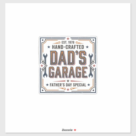 Vaderschap Garage Antieke Vaderdag Sticker (Vel)