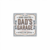 Vaderschap Garage Antieke Vaderdag Sticker (Voorkant)