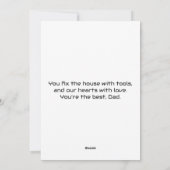 Vaderschap Klusjesman, Gereedschap, Vaderdag, Papa Feestdagenkaart (Achterkant)