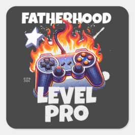 Vaderschap niveau pro gaming vierkante sticker