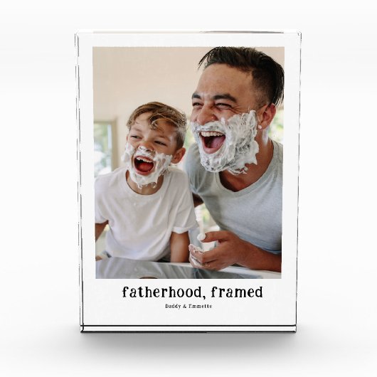 Vaderschap omlijst | Aangepaste minimalistische Va Fotoblokken (Voorkant)