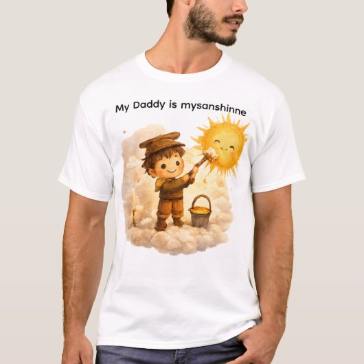 Vaderschap Zonne Workshop Schattig Waterverf Vader T-shirt (Voorkant)