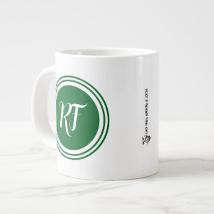 Vadersdag Golf Papa Groen Schrift Cirkel Monogram Grote Koffiekop