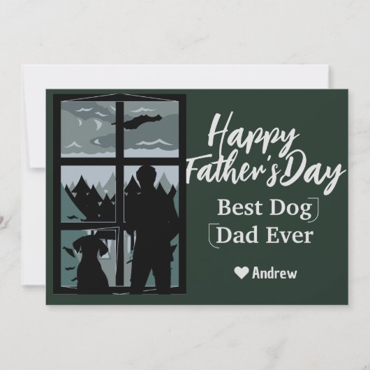 vadersdag papa & dochter silhouet vakantiekaart kaart (Voorkant)