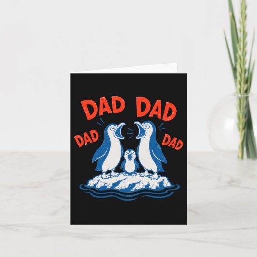 Vadersdag Pinguïn Vader Slogan Kaart (Voorkant)