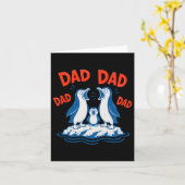Vadersdag Pinguïn Vader Slogan Kaart (Gele Bloem)