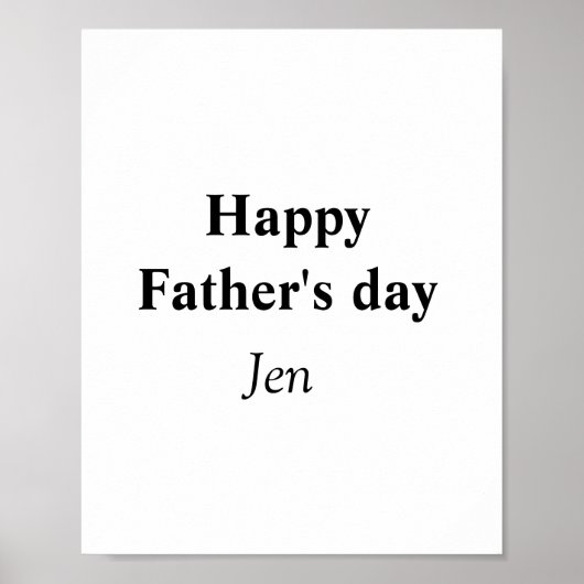 vadersdag voeg je naam tekst afbeelding bewerkbaar poster (Voorkant)