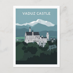 Vaduz Castle Liechtenstein Stylist Illustratie Briefkaart
