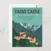 Vaduz Castle Liechtenstein Travel Art Briefkaart (Voorkant / Achterkant)