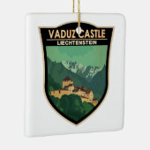 Vaduz Castle Liechtenstein Travel  Badge Keramisch Ornament (Rechts)