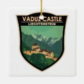Vaduz Castle Liechtenstein Travel  Badge Keramisch Ornament (Achterkant)