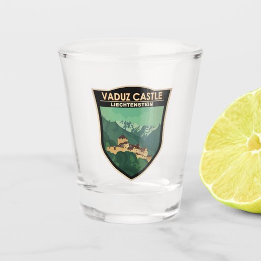 Vaduz Castle Liechtenstein Travel  Badge Shot Glas (Voorkant)