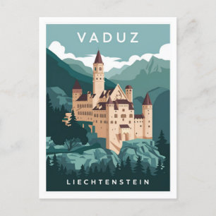 Vaduz Castle Liechtenstein Vintage Travel Briefkaart