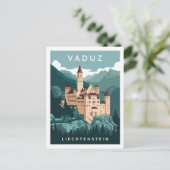 Vaduz Castle Liechtenstein Vintage Travel Briefkaart (Staand voorkant)