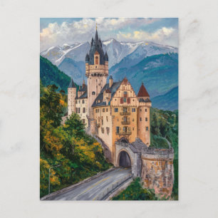 Vaduz Castle Liechtenstein Waterverf schilderij Briefkaart