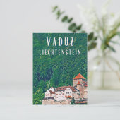 Vaduz, hoofdstad van Liechtenstein Briefkaart (Staand voorkant)