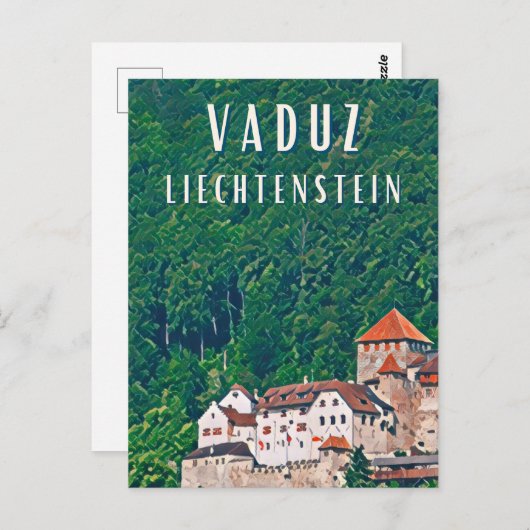 Vaduz, hoofdstad van Liechtenstein Briefkaart (Voorkant / Achterkant)