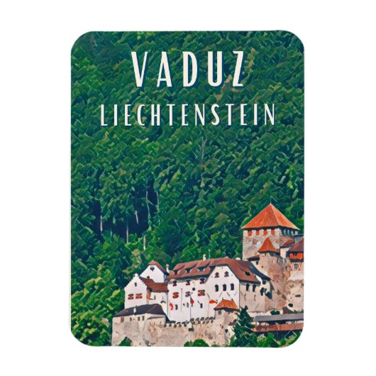 Vaduz, hoofdstad van Liechtenstein Magneet (Verticaal)
