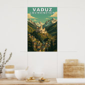 Vaduz, Liechtenstein Alpenheuvel Reis Poster (Keuken)