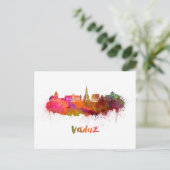 Vaduz skyline in waterverf briefkaart (Staand voorkant)