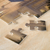 VAE, Dubai. Moskee 's avonds met Burj al Arab Legpuzzel (Zijkant)