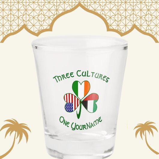 VAE Ierland USA Shamrock Vlag gepersonaliseerd Shot Glas