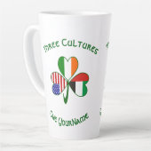 VAE Ierse Vlaggen USA Shamrock Persoonlijk Latte Mok (Linkerhoek)