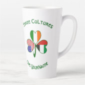 VAE Ierse Vlaggen USA Shamrock Persoonlijk Latte Mok (Rechts)