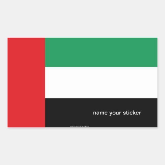 VAE Verenigde Arabische Emiraten vlag sticker (Voorkant)