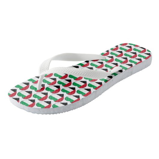 VAE vlag kleuren harten patroon patriottisch Teenslippers (Schuin)