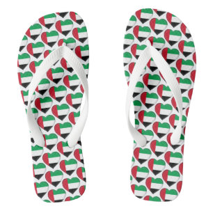 VAE vlag kleuren harten patroon patriottisch Teenslippers