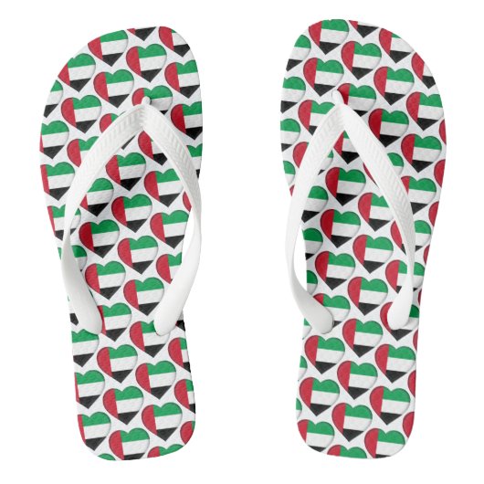 VAE vlag kleuren harten patroon patriottisch Teenslippers (Voetbed)