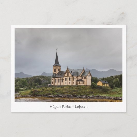 Vagan Kerk Lofoten Eilanden Briefkaart (Voorkant)
