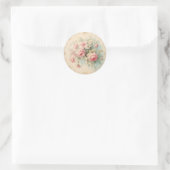 Vage Ephemera, Roze Shabby Chic Ronde Sticker (Tas)