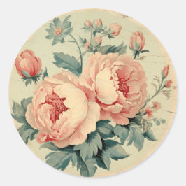 Vage Herinneringen, Perzik Shabby Chic Ronde Sticker