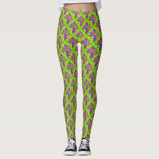 Vage rozenprint leggings (Voorkant)