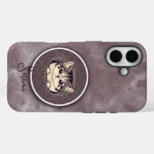 Vage Zwarte Witte Kijkende Kat Kunst Aangepaste Na Case-Mate iPhone Case (Achterkant (horizontaal))