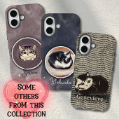 Vage Zwarte Witte Kijkende Kat Kunst Aangepaste Na Case-Mate iPhone Case