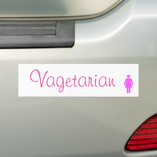 "Vagetarian" Lesbian Pride Bumpersticker (Op auto)