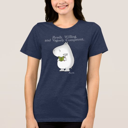 Vaguely competent Hippo door Sandra Boynton Tri-Blend Shirt (Voorkant)