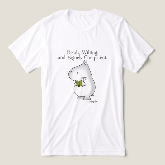 Vaguely competent Hippo door Sandra Boynton Tri-Blend Shirt (Design voorkant)