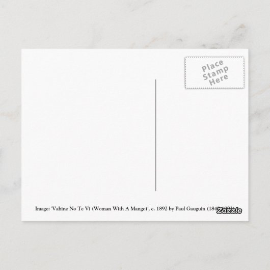 "Vahine No Te Vi" - Paul Gauguin Briefkaart (Achterkant)