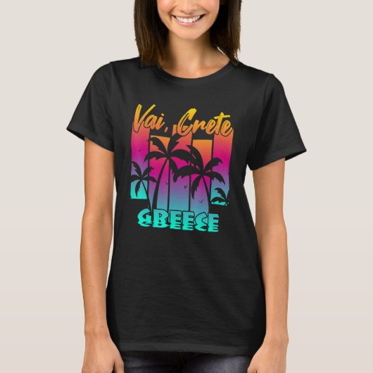 Vai Crete Creece T-shirt (Voorkant)
