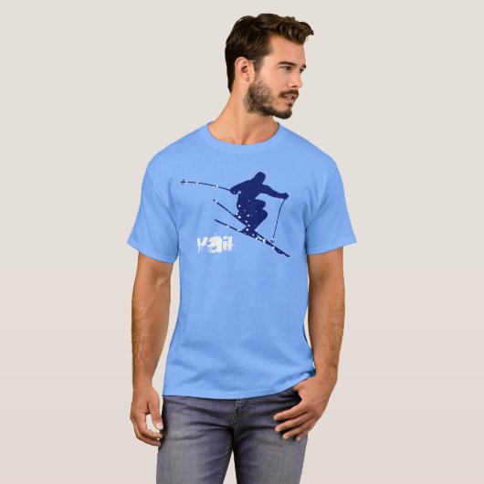 Vail Blue Snow Ski T-shirt (Voorkant volledig)