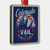 Vail Colorado berg - Retro Sign Metalen Ornament (Rechts)