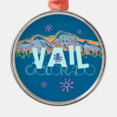 Vail Colorado-bergsnowflake-versiering Metalen Ornament (Voorkant)