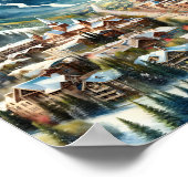 Vail Colorado Beroemde Reisplaatsen waterverf Poster (Hoek)